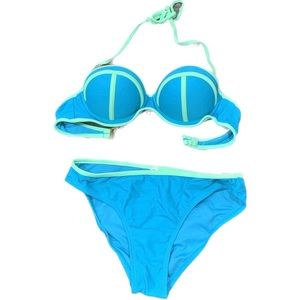 Neon Blue/Green Matching Bikini set